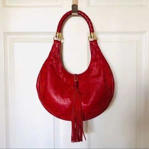 YSL YVES SAINT LAURENT Red Leather Bono bag purse